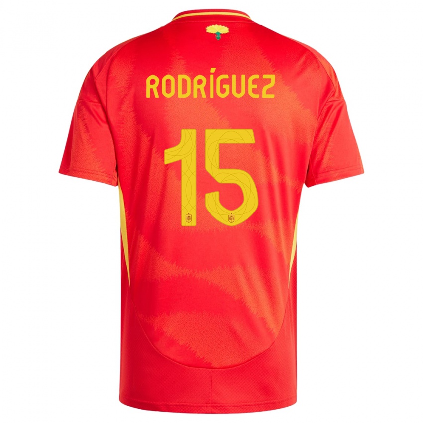 Herren Spanien Dani Rodriguez #15 Rot Heimtrikot Trikot 24-26 T-Shirt