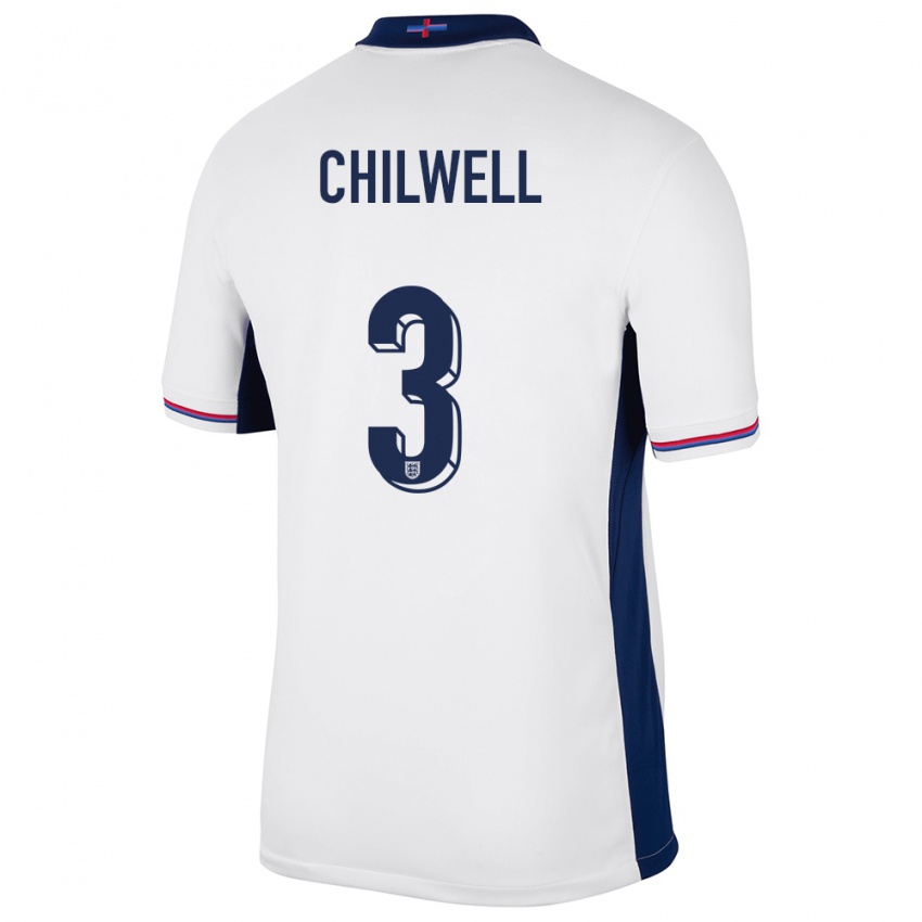 Herren England Ben Chilwell #3 Weiß Heimtrikot Trikot 24-26 T-Shirt