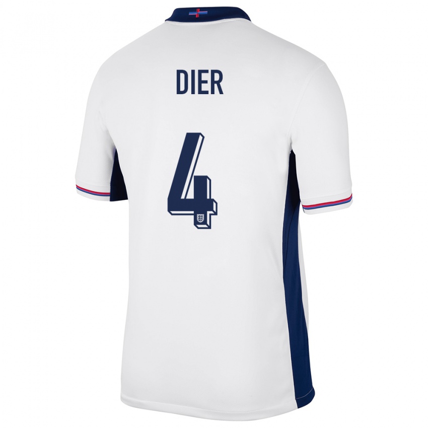 Herren England Eric Dier #4 Weiß Heimtrikot Trikot 24-26 T-Shirt