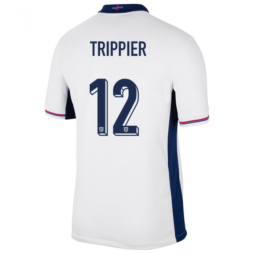 Herren England Kieran Trippier #12 Weiß Heimtrikot Trikot 24-26 T-Shirt