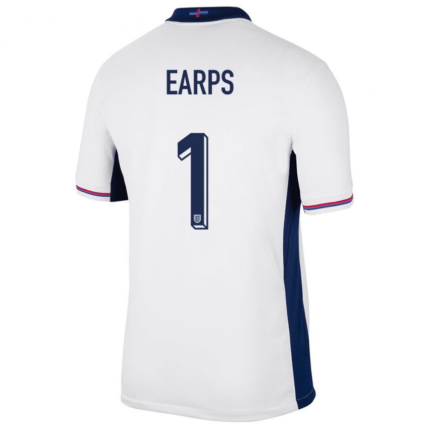 Herren England Mary Earps #1 Weiß Heimtrikot Trikot 24-26 T-Shirt