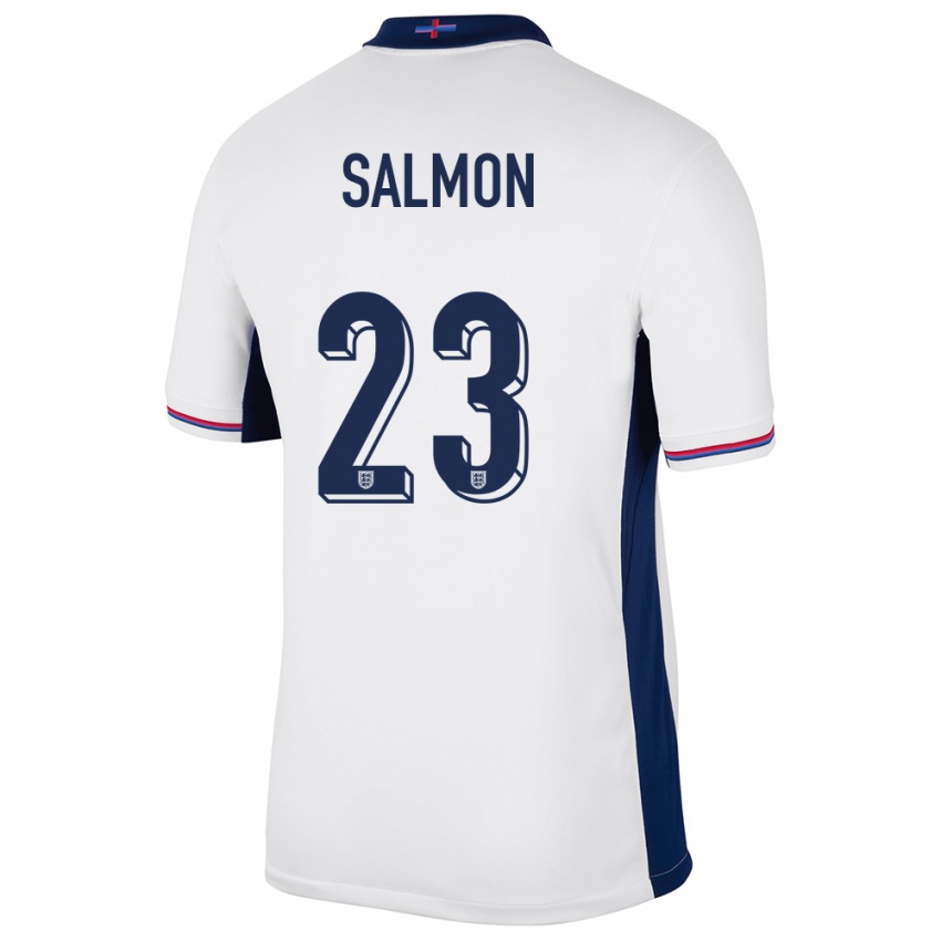 Herren England Ebony Salmon #23 Weiß Heimtrikot Trikot 24-26 T-Shirt