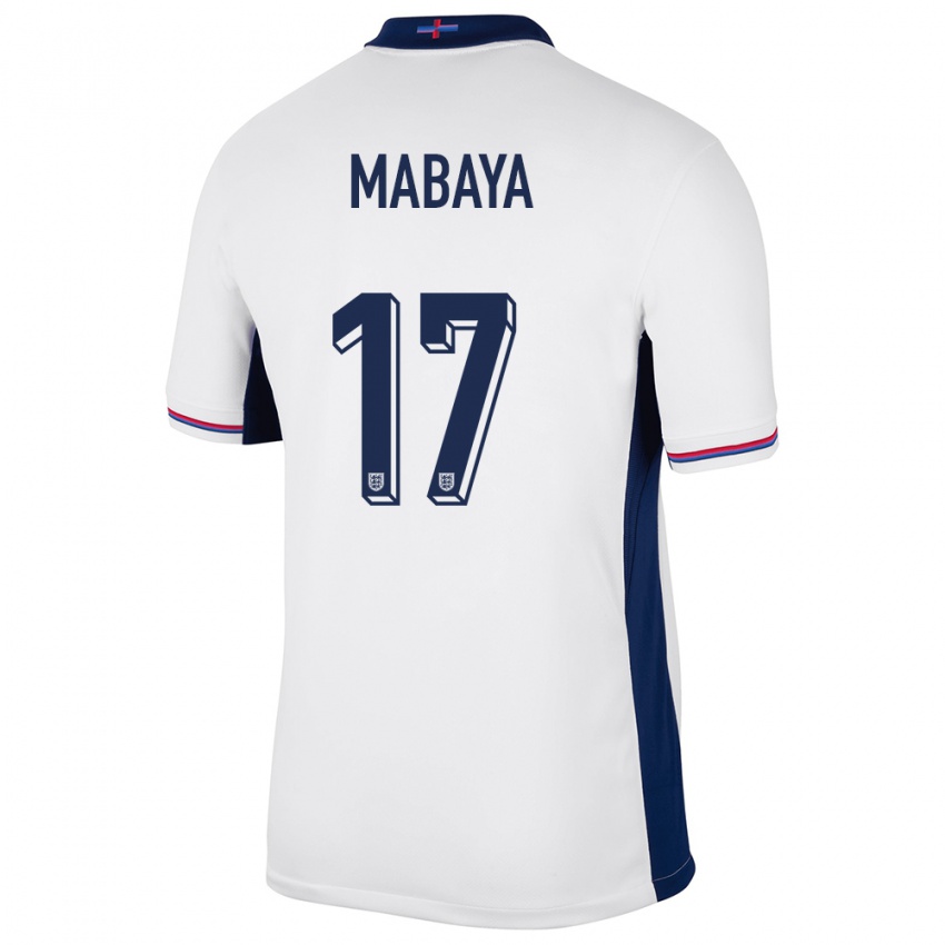 Herren England Isaac Mabaya #17 Weiß Heimtrikot Trikot 24-26 T-Shirt