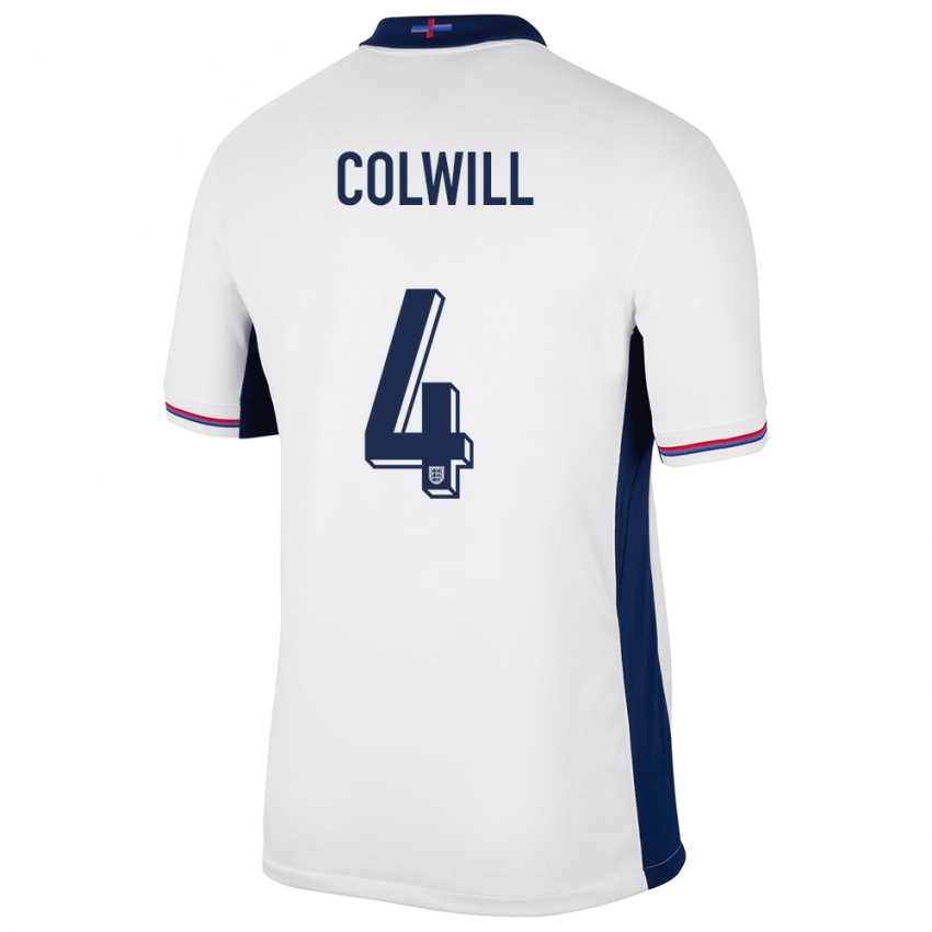 Herren England Levi Colwill #4 Weiß Heimtrikot Trikot 24-26 T-Shirt
