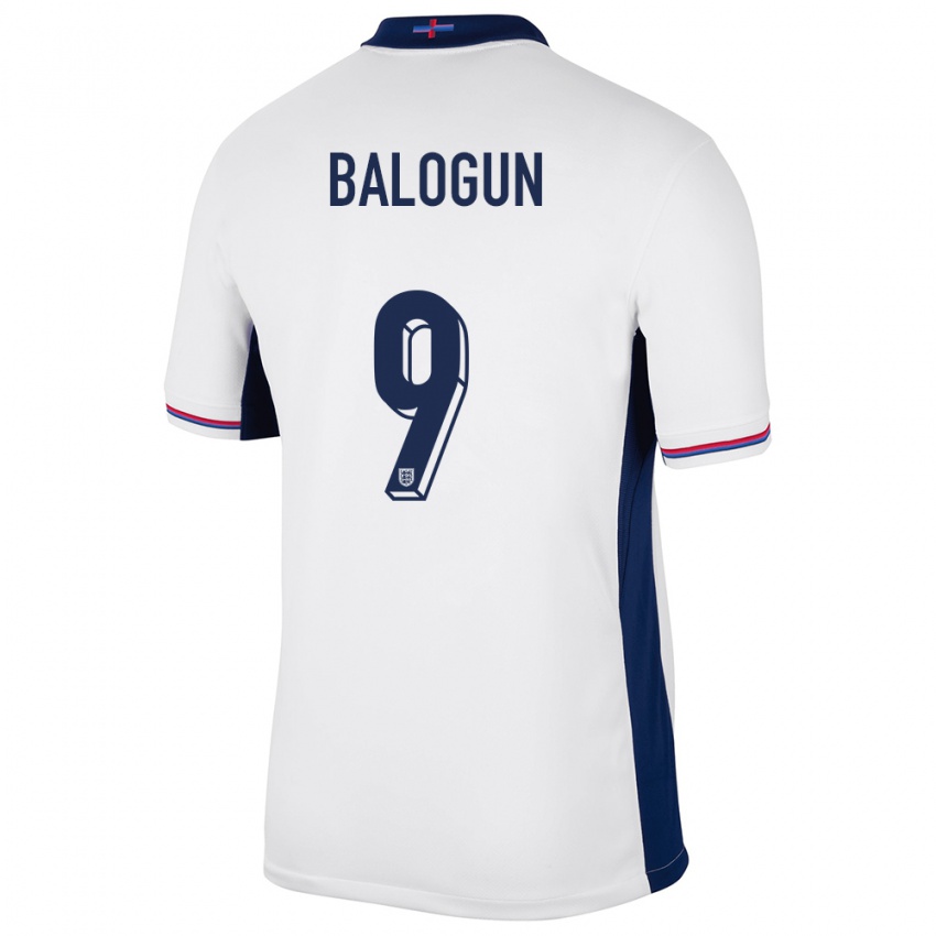Herren England Folarin Balogun #9 Weiß Heimtrikot Trikot 24-26 T-Shirt