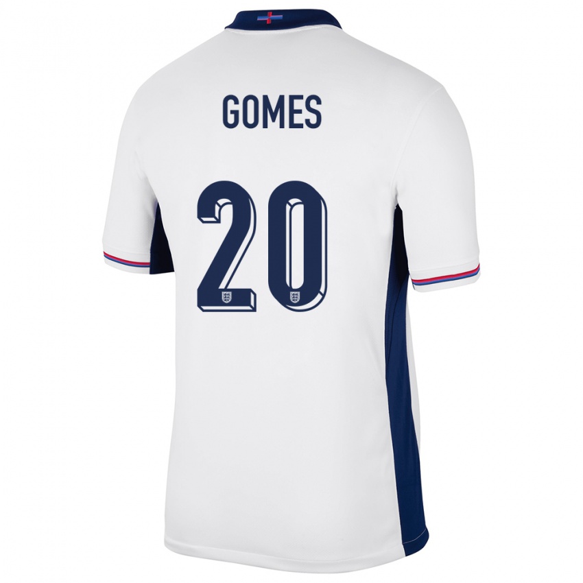 Herren England Angel Gomes #20 Weiß Heimtrikot Trikot 24-26 T-Shirt