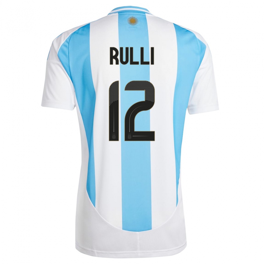 Herren Argentinien Geronimo Rulli #12 Weiß Blau Heimtrikot Trikot 24-26 T-Shirt
