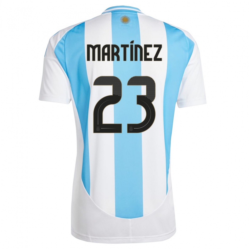 Herren Argentinien Emiliano Martinez #23 Weiß Blau Heimtrikot Trikot 24-26 T-Shirt