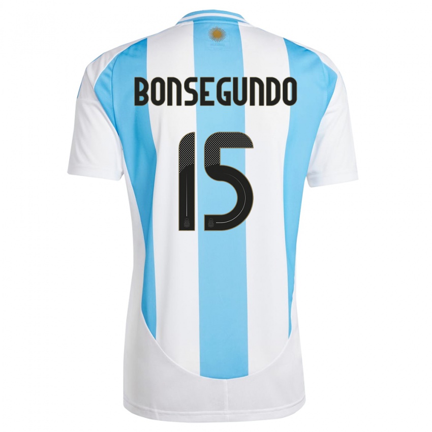Herren Argentinien Florencia Bonsegundo #15 Weiß Blau Heimtrikot Trikot 24-26 T-Shirt