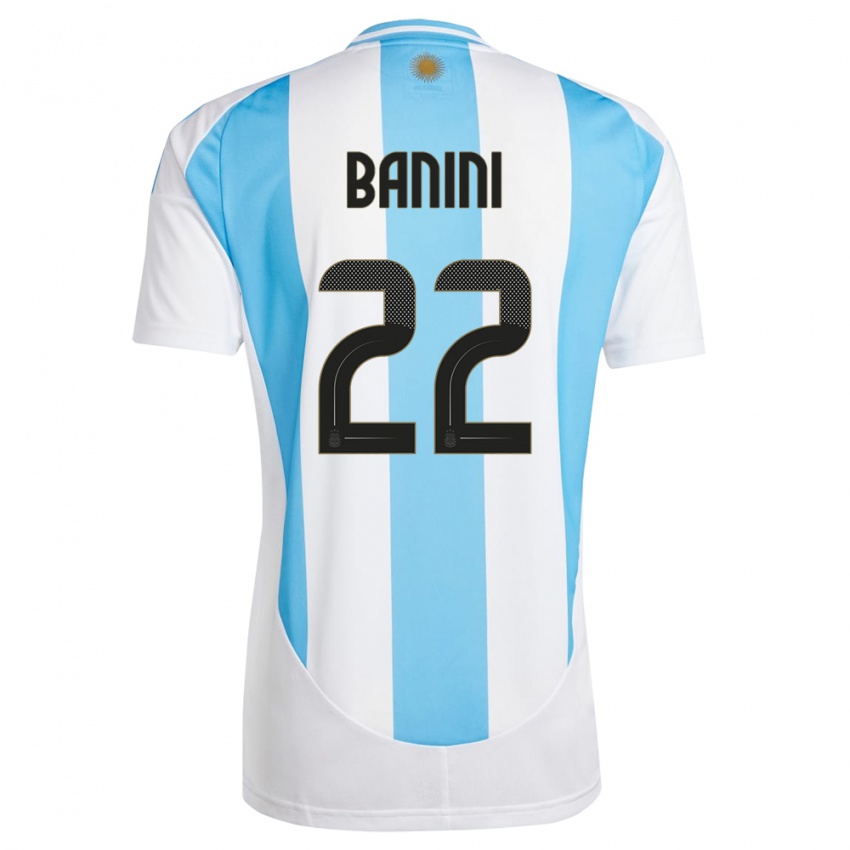 Herren Argentinien Estefania Banini #22 Weiß Blau Heimtrikot Trikot 24-26 T-Shirt