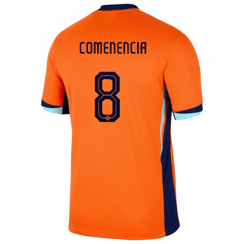 Herren Niederlande Livano Comenencia #8 Orange Heimtrikot Trikot 24-26 T-Shirt