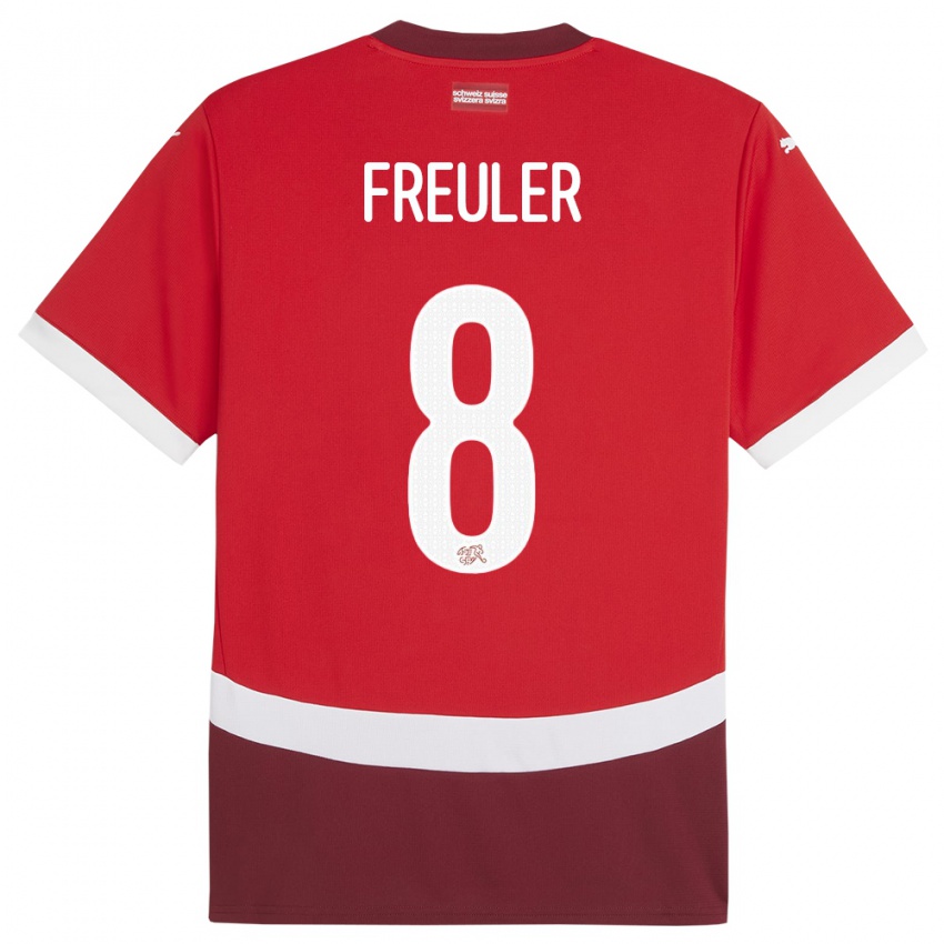 Herren Schweiz Remo Freuler #8 Rot Heimtrikot Trikot 24-26 T-Shirt