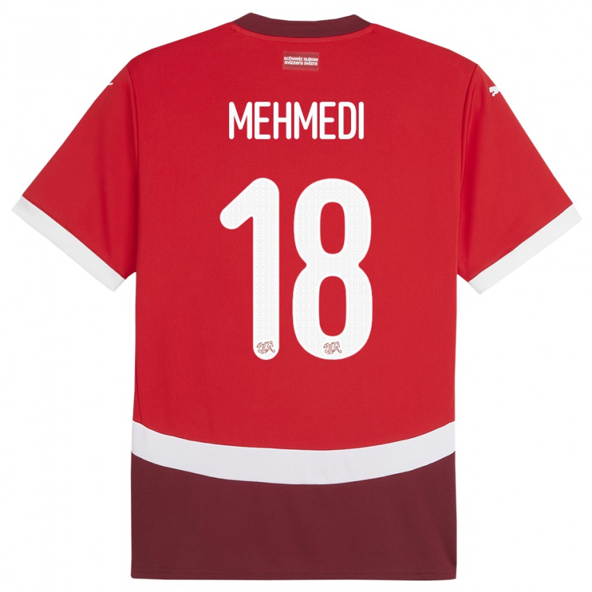 Herren Schweiz Admir Mehmedi #18 Rot Heimtrikot Trikot 24-26 T-Shirt