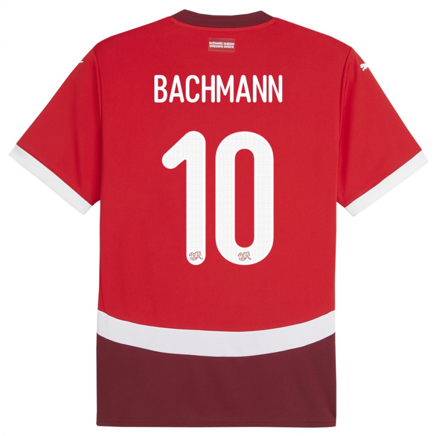 Herren Schweiz Ramona Bachmann #10 Rot Heimtrikot Trikot 24-26 T-Shirt