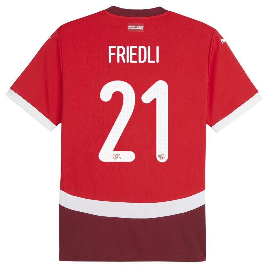 Herren Schweiz Seraina Friedli #21 Rot Heimtrikot Trikot 24-26 T-Shirt