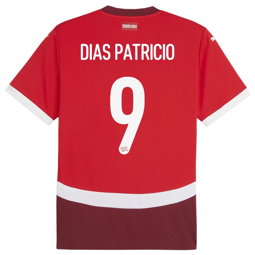 Herren Schweiz Alexandre Dias Patricio #9 Rot Heimtrikot Trikot 24-26 T-Shirt