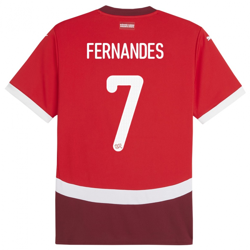 Herren Schweiz Ruben Fernandes #7 Rot Heimtrikot Trikot 24-26 T-Shirt