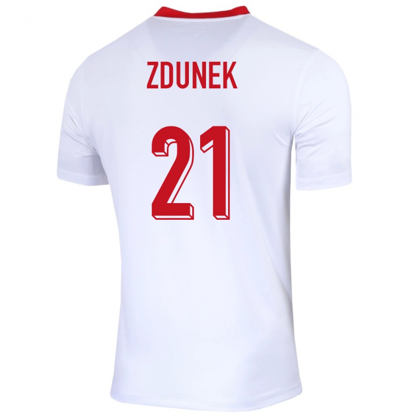 Herren Polen Emilia Zdunek #21 Weiß Heimtrikot Trikot 24-26 T-Shirt