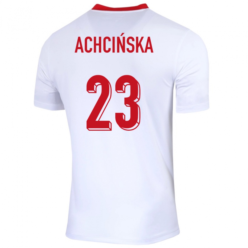 Herren Polen Adriana Achcinska #23 Weiß Heimtrikot Trikot 24-26 T-Shirt