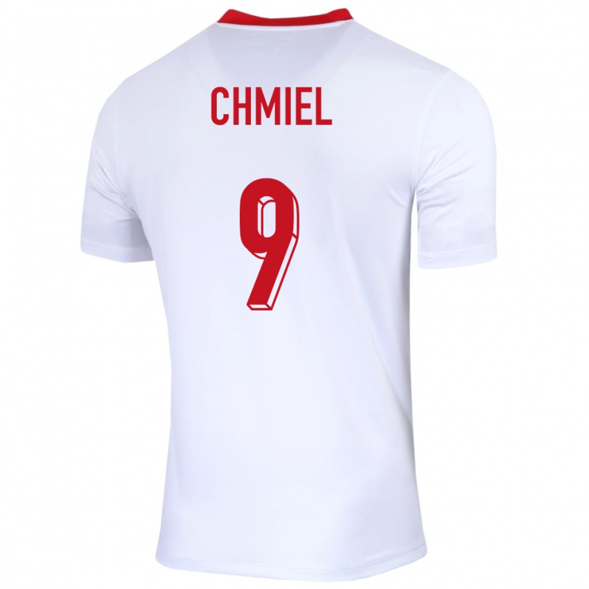 Herren Polen George Chmiel #9 Weiß Heimtrikot Trikot 24-26 T-Shirt