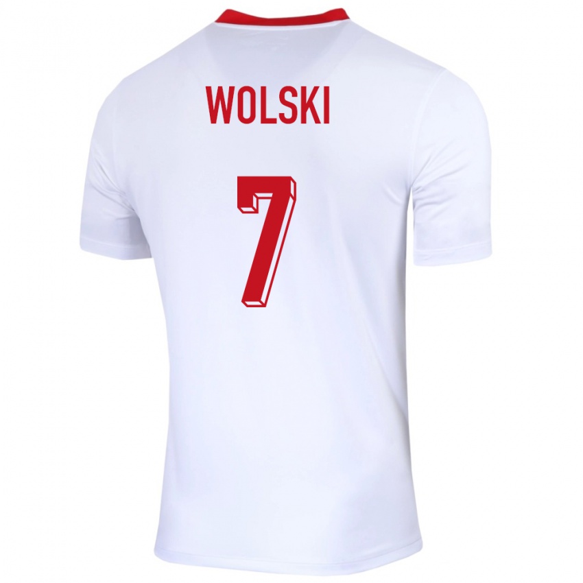 Herren Polen Filip Wolski #7 Weiß Heimtrikot Trikot 24-26 T-Shirt