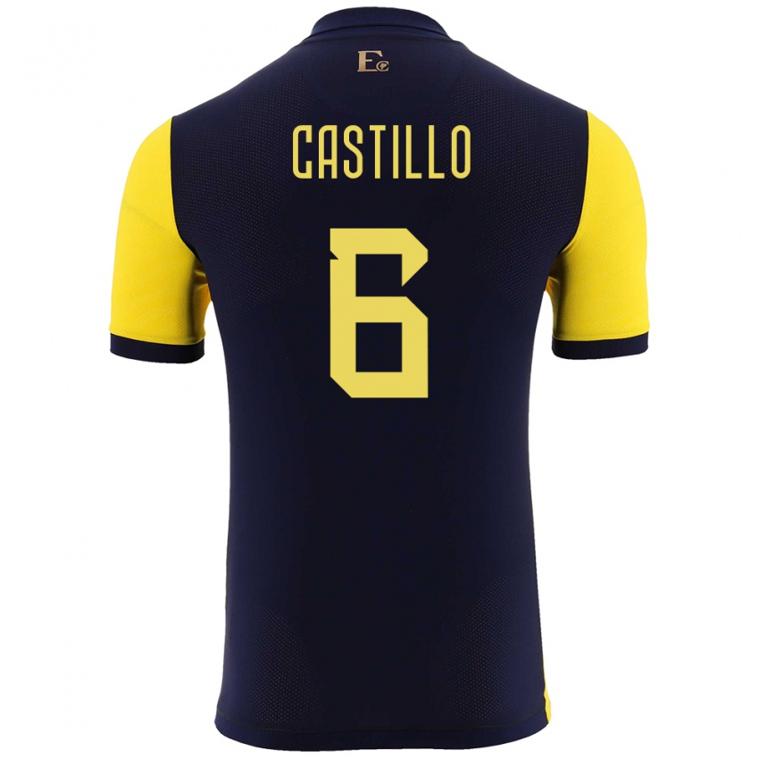 Herren Ecuador Byron Castillo #6 Gelb Heimtrikot Trikot 24-26 T-Shirt