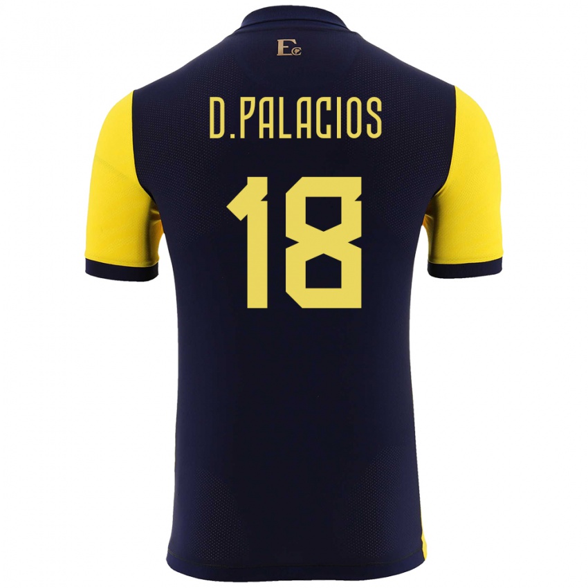 Herren Ecuador Diego Palacios #18 Gelb Heimtrikot Trikot 24-26 T-Shirt