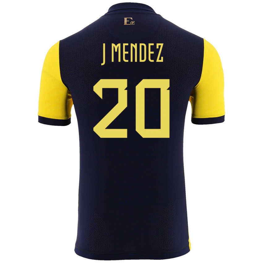 Herren Ecuador Jhegson Mendez #20 Gelb Heimtrikot Trikot 24-26 T-Shirt