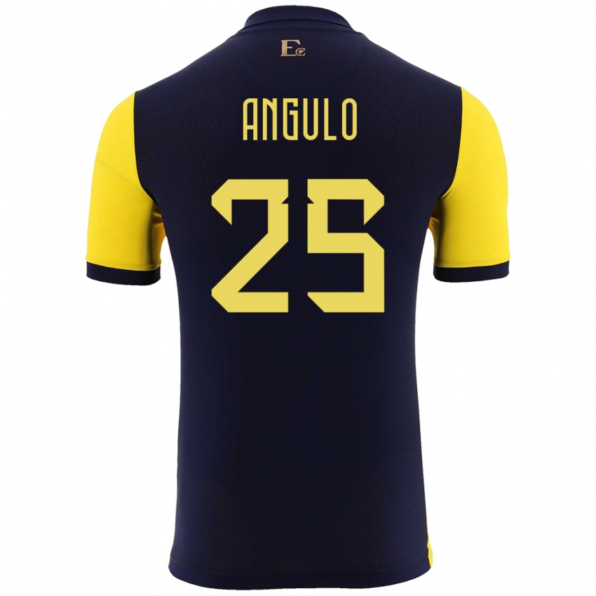 Herren Ecuador Nilson Angulo #25 Gelb Heimtrikot Trikot 24-26 T-Shirt