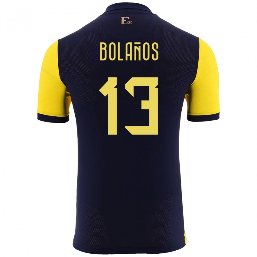 Herren Ecuador Nayely Bolanos #13 Gelb Heimtrikot Trikot 24-26 T-Shirt