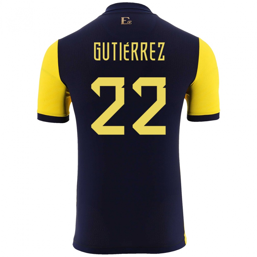 Herren Ecuador Melanie Gutierrez #22 Gelb Heimtrikot Trikot 24-26 T-Shirt