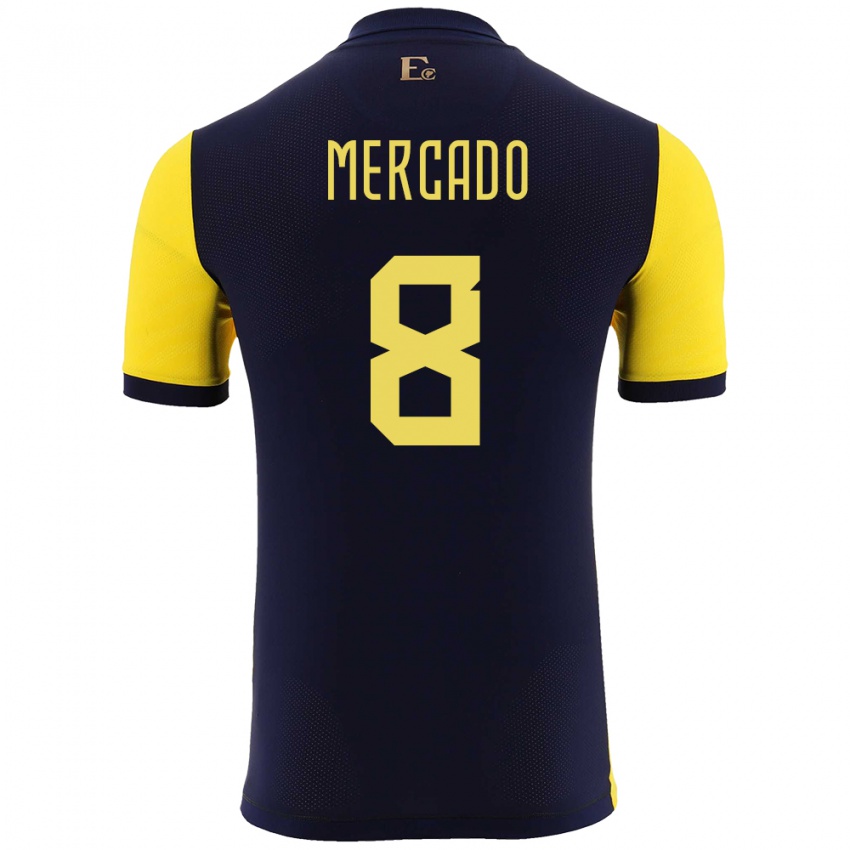 Herren Ecuador Patrik Mercado #8 Gelb Heimtrikot Trikot 24-26 T-Shirt