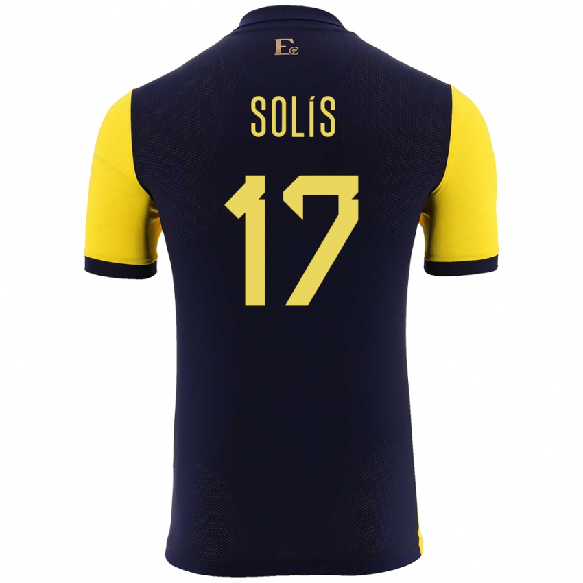 Herren Ecuador Mathias Solis #17 Gelb Heimtrikot Trikot 24-26 T-Shirt