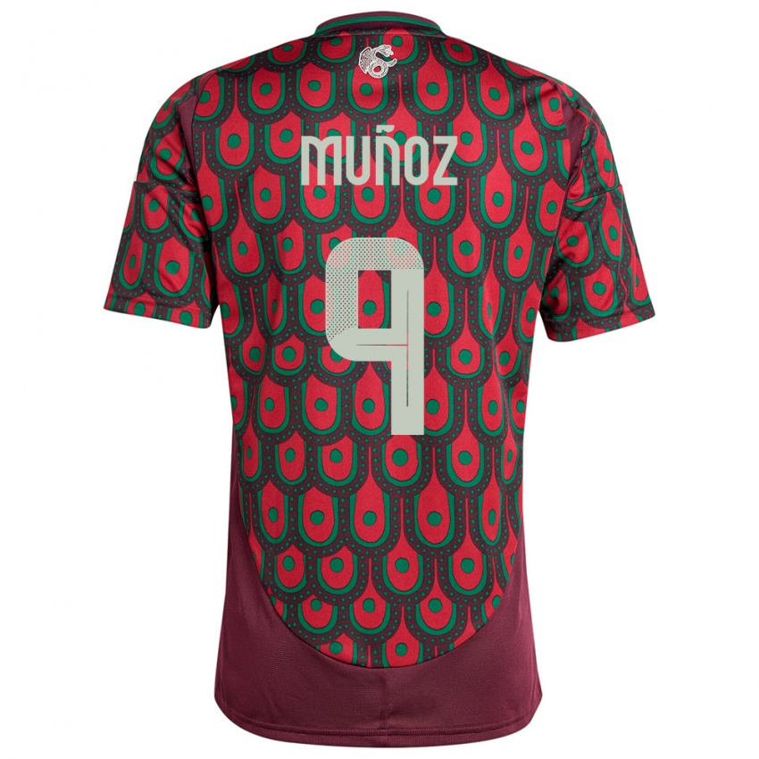 Herren Mexiko Santiago Munoz #9 Kastanienbraun Heimtrikot Trikot 24-26 T-Shirt