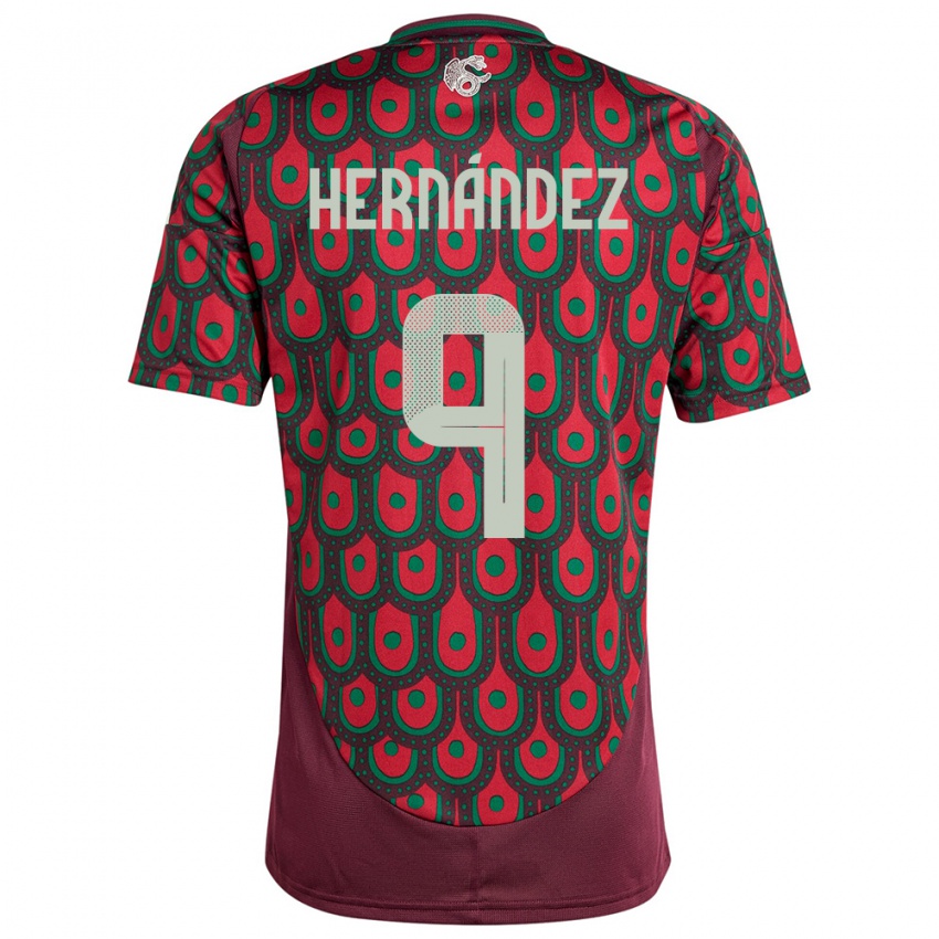 Herren Mexiko Jesus Hernandez #9 Kastanienbraun Heimtrikot Trikot 24-26 T-Shirt