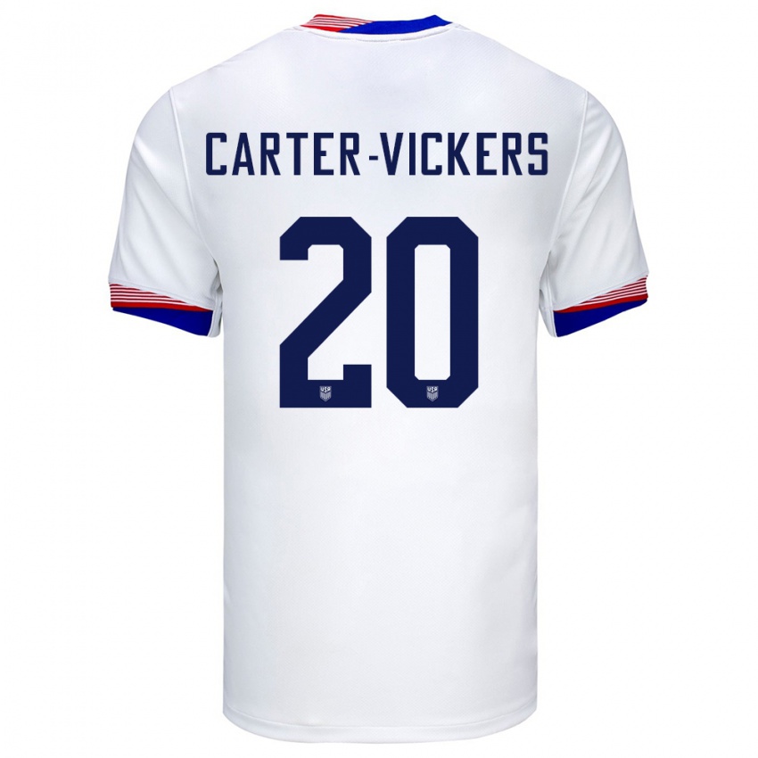 Herren Vereinigte Staaten Cameron Carter-Vickers #20 Weiß Heimtrikot Trikot 24-26 T-Shirt
