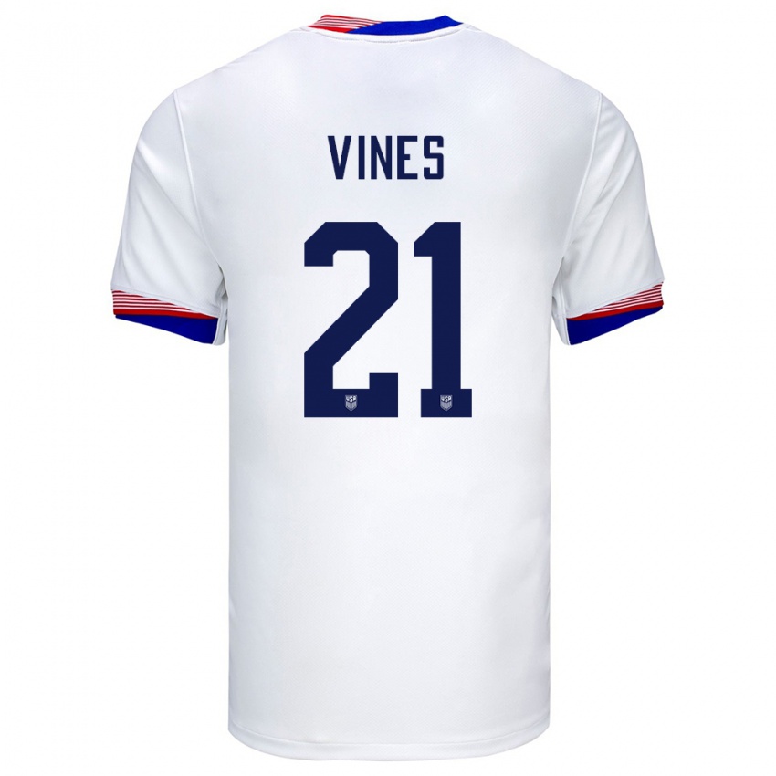 Herren Vereinigte Staaten Sam Vines #21 Weiß Heimtrikot Trikot 24-26 T-Shirt