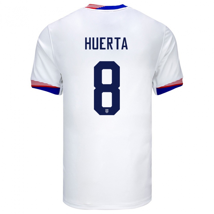 Herren Vereinigte Staaten Sofia Huerta #8 Weiß Heimtrikot Trikot 24-26 T-Shirt