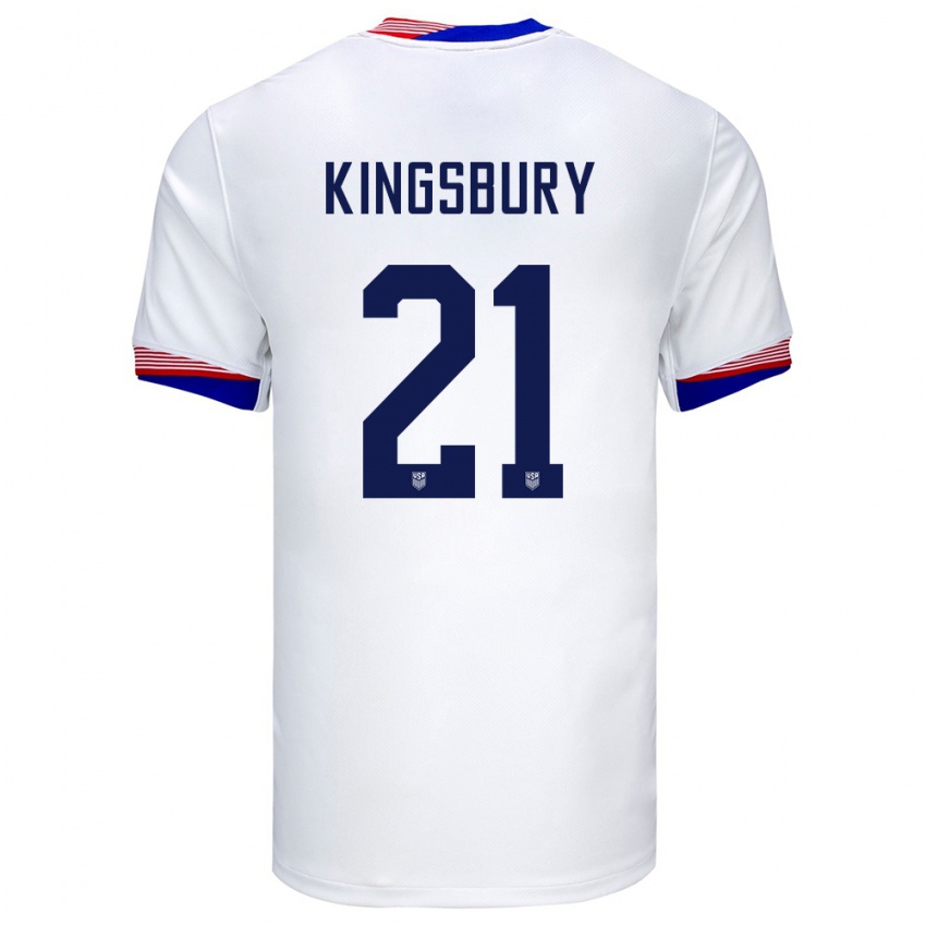 Herren Vereinigte Staaten Aubrey Kingsbury #21 Weiß Heimtrikot Trikot 24-26 T-Shirt