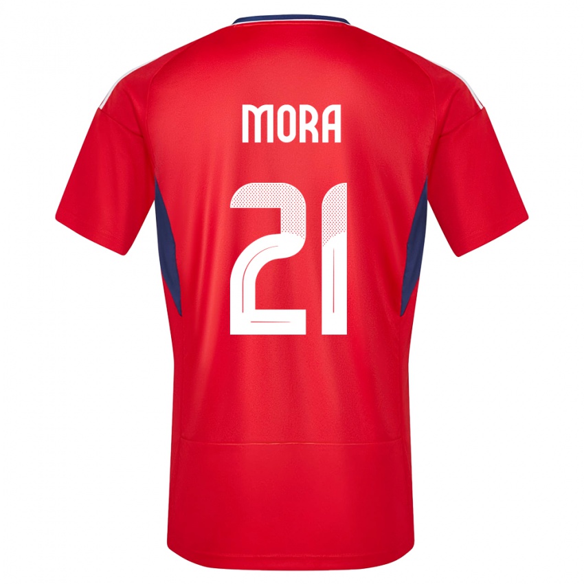 Herren Costa Rica Carlos Mora #21 Rot Heimtrikot Trikot 24-26 T-Shirt