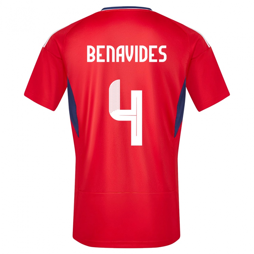 Herren Costa Rica Mariana Benavides #4 Rot Heimtrikot Trikot 24-26 T-Shirt
