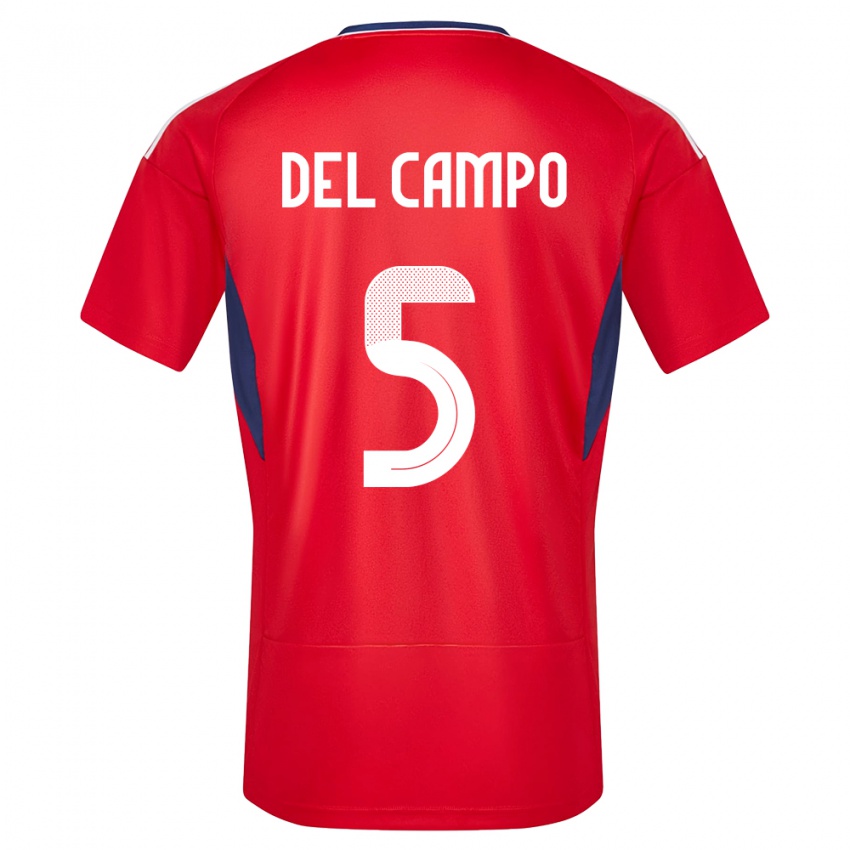 Herren Costa Rica Valeria Del Campo #5 Rot Heimtrikot Trikot 24-26 T-Shirt
