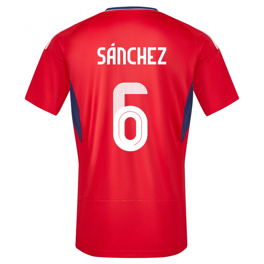 Herren Costa Rica Carol Sanchez #6 Rot Heimtrikot Trikot 24-26 T-Shirt