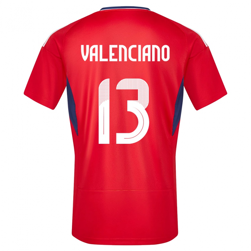 Herren Costa Rica Emilie Valenciano #13 Rot Heimtrikot Trikot 24-26 T-Shirt