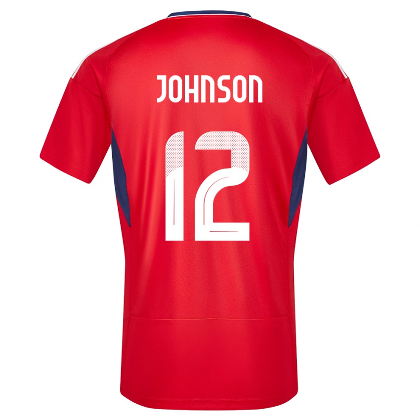 Herren Costa Rica Shawn Johnson #12 Rot Heimtrikot Trikot 24-26 T-Shirt