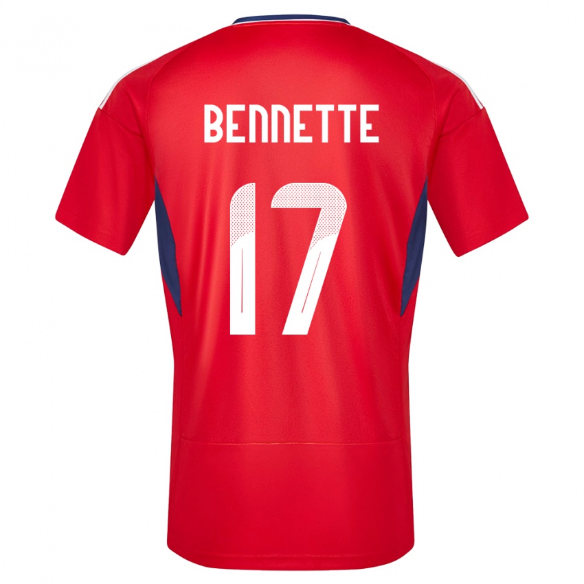 Herren Costa Rica Jewison Bennette #17 Rot Heimtrikot Trikot 24-26 T-Shirt