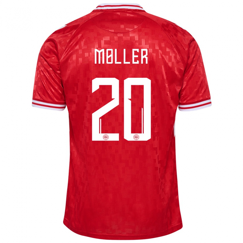 Herren Dänemark Caroline Moller #20 Rot Heimtrikot Trikot 24-26 T-Shirt