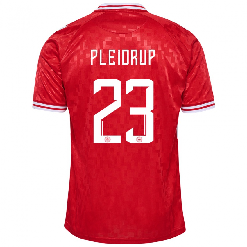 Herren Dänemark Caroline Pleidrup #23 Rot Heimtrikot Trikot 24-26 T-Shirt