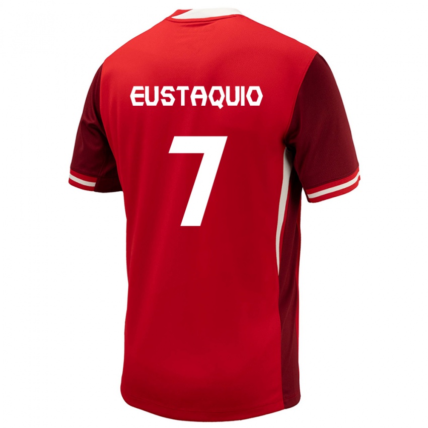 Herren Kanada Stephen Eustaquio #7 Rot Heimtrikot Trikot 24-26 T-Shirt