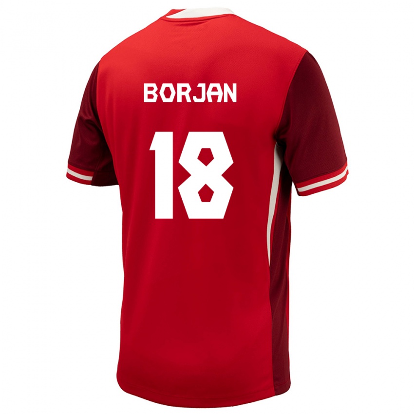Herren Kanada Milan Borjan #18 Rot Heimtrikot Trikot 24-26 T-Shirt